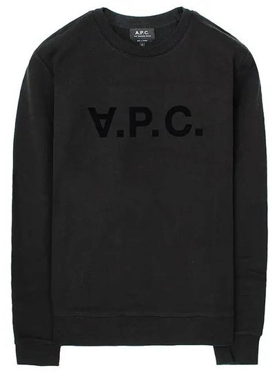 Men's VPC Logo Print Crew Neck Sweatshirt Black - A.P.C. - BALAAN 2