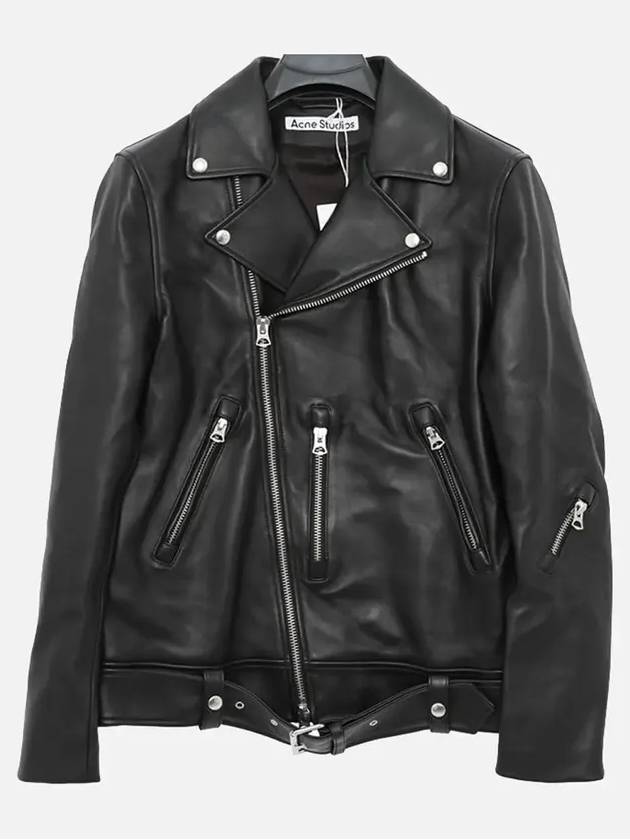 Zipper Detail Leather Jacket Black - ACNE STUDIOS - BALAAN 3