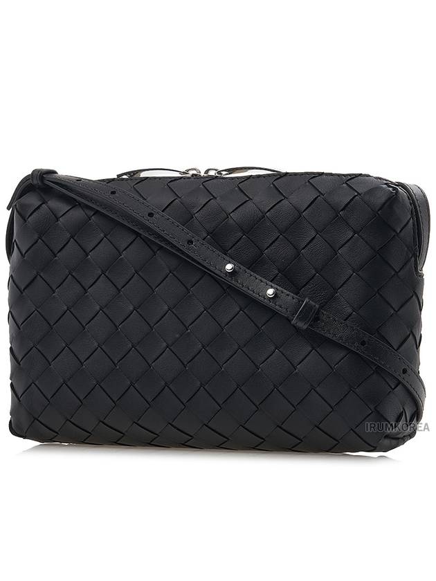 Women's Intrecciato New Nodini Cross Bag Matte Black - BOTTEGA VENETA - BALAAN 3