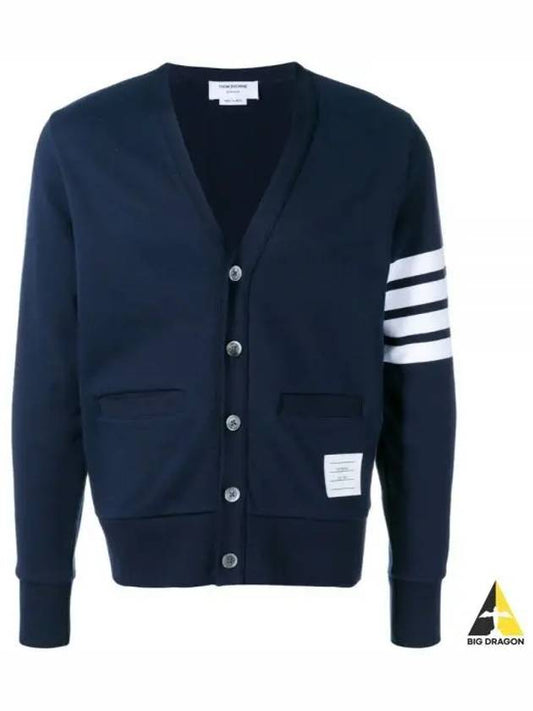 Classic V-Neck 4 Bar Stripe Cardigan Navy - THOM BROWNE - BALAAN 2