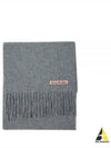 Wool Fringe Muffler Grey Melange - ACNE STUDIOS - BALAAN 2