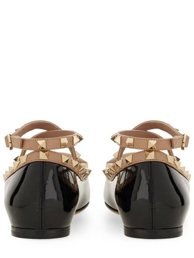 Rockstud Patent Leather Ballerina Black - VALENTINO - BALAAN 5