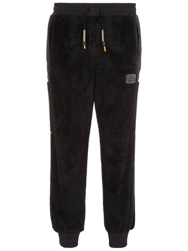 EA7 Winter Mix Fabric Jogger Track Pants Black - EMPORIO ARMANI - BALAAN 1