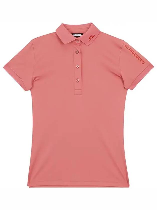 Women's Tour Tech Golf Polo Shirt Pink Rose - J.LINDEBERG - BALAAN 3