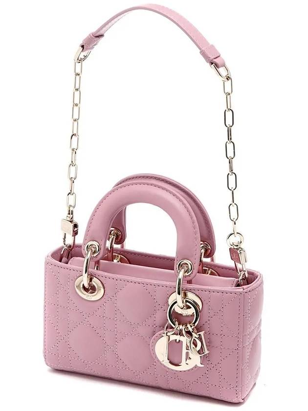 Lady D Joy Cannage Lambskin Micro Tote Bag Antique Pink - DIOR - BALAAN 2