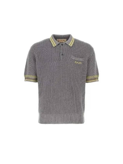 Chunky Knit Polo Shirt Mercury - MARNI - BALAAN 2