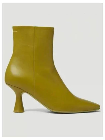 Leather Pointed Heel Chelsea Boots Olive Green - MAISON MARGIELA - BALAAN 2