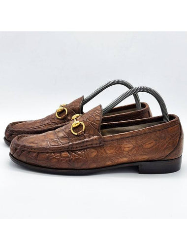 Men s horsebit crocodile loafer brown - GUCCI - BALAAN 1