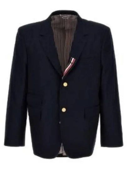 Typewriter Cloth Grosgrain Placket Sport Jacket Navy - THOM BROWNE - BALAAN 2