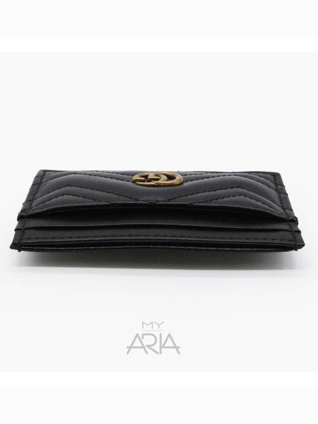 GG Marmont Matelasse 2 Tier Card Wallet Black - GUCCI - BALAAN 5