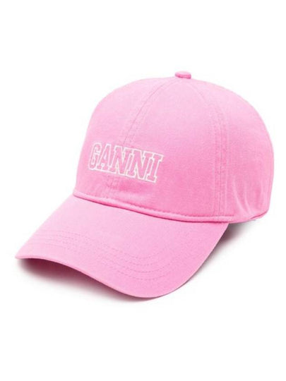 Logo Cotton Ball Cap Pink - GANNI - BALAAN 2