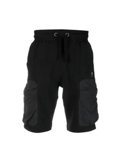 Men's Logo Patch Cargo Bermuda Shorts Black - PARAJUMPERS - BALAAN 2