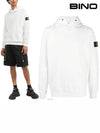 Garment Dyed Cotton Stretch Fleece Hoodie White - STONE ISLAND - BALAAN 2