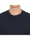 4-Bar Striped Cotton Long Sleeve T-Shirt Navy - THOM BROWNE - BALAAN 9