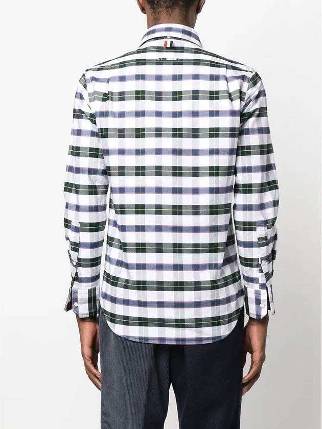 Oxford Tartan Check Cotton Long Sleeve Shirt - THOM BROWNE - BALAAN 5