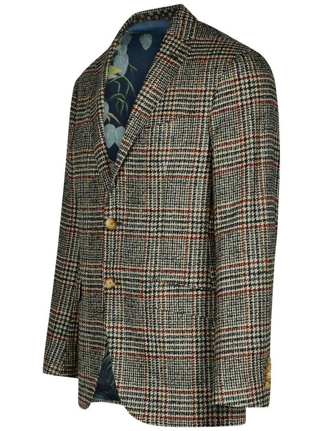 Etro Blazer In Beige Linen And Cotton Blend - ETRO - BALAAN 2