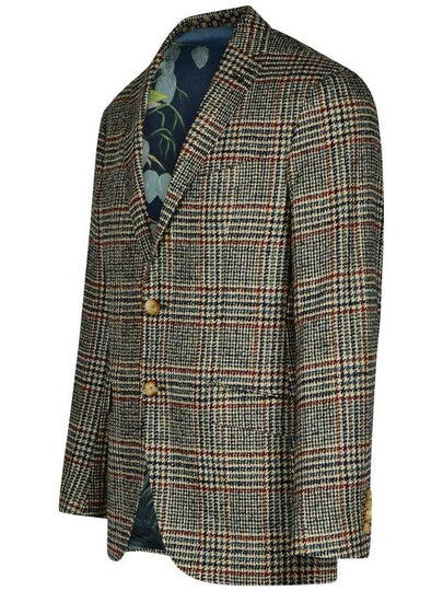 Etro Blazer In Beige Linen And Cotton Blend - ETRO - BALAAN 2