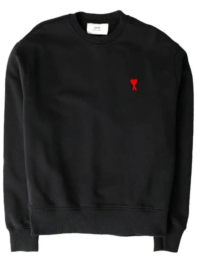 Small Heart Logo Sweatshirt Black - AMI - BALAAN 2