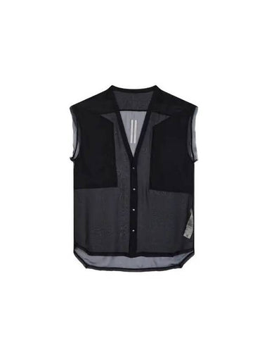 WOMEN Snap Button Silk Sleeveless Shirt Black - RICK OWENS - BALAAN 1