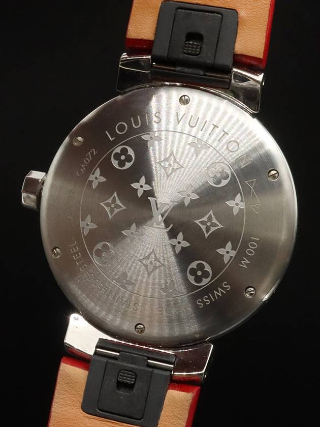 39 5MM Steel Quartz Tambour Monogram Canvas Strap Women s Watch - LOUIS VUITTON - BALAAN 6