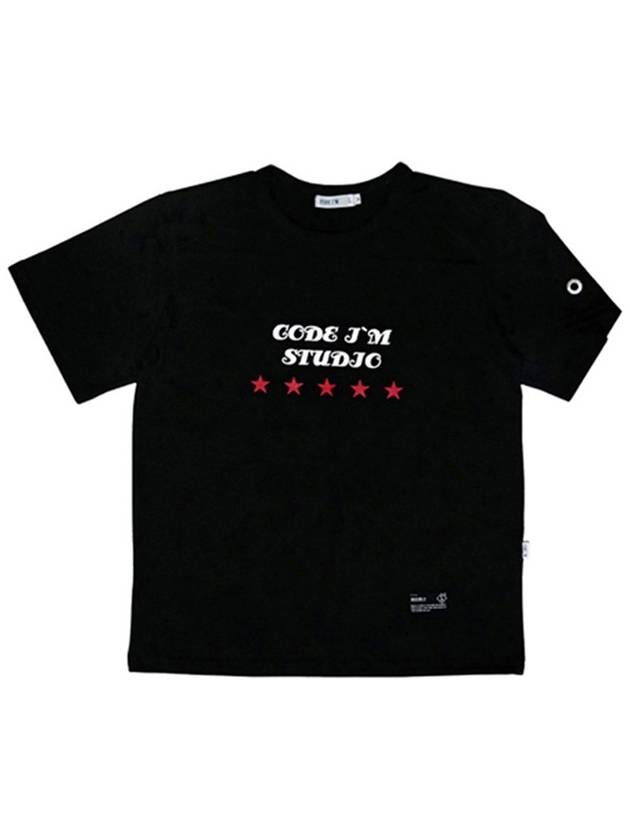 Studio Logo Printing Frye Short Sleeve T-Shirt Black - CODE I'M - BALAAN 3