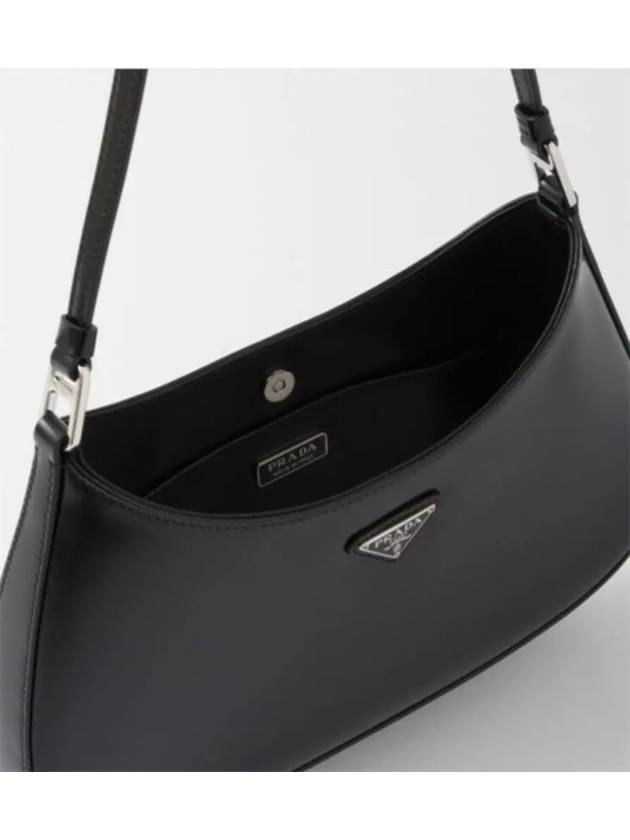 Triangular Logo Cleo Brushed Leather Shoulder Bag Black - PRADA - BALAAN 5