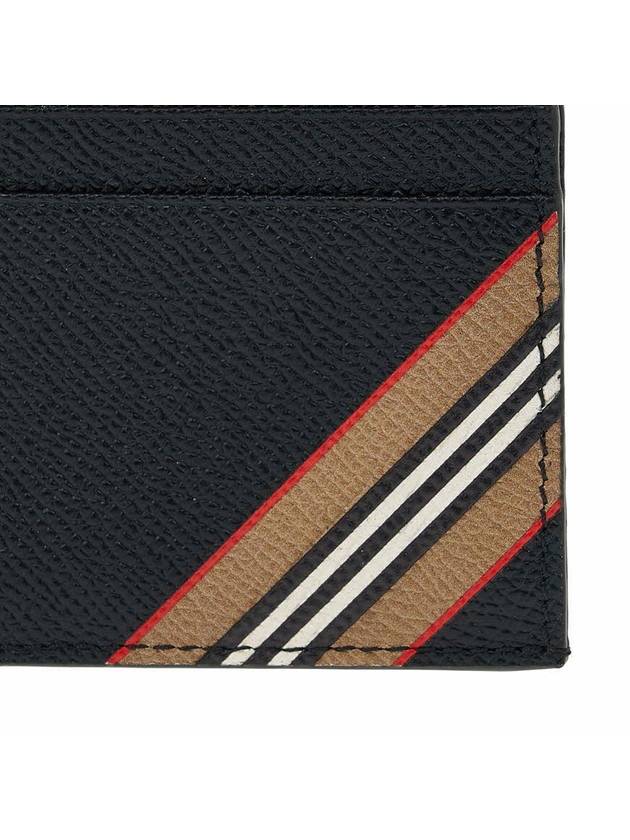 Icon Stripe Grainy Leather Card Wallet Black - BURBERRY - BALAAN 7