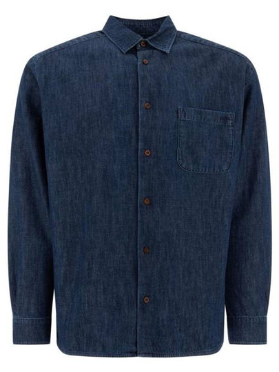 Malo Logo Denim Long Sleeve Shirt Blue - A.P.C. - BALAAN 2