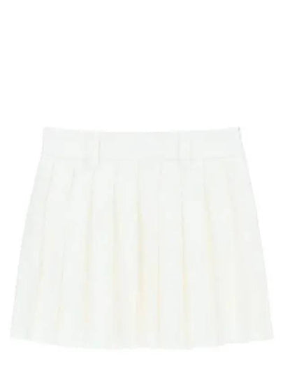 Mini Cotton Pleated Skirt White - MIU MIU - BALAAN 2