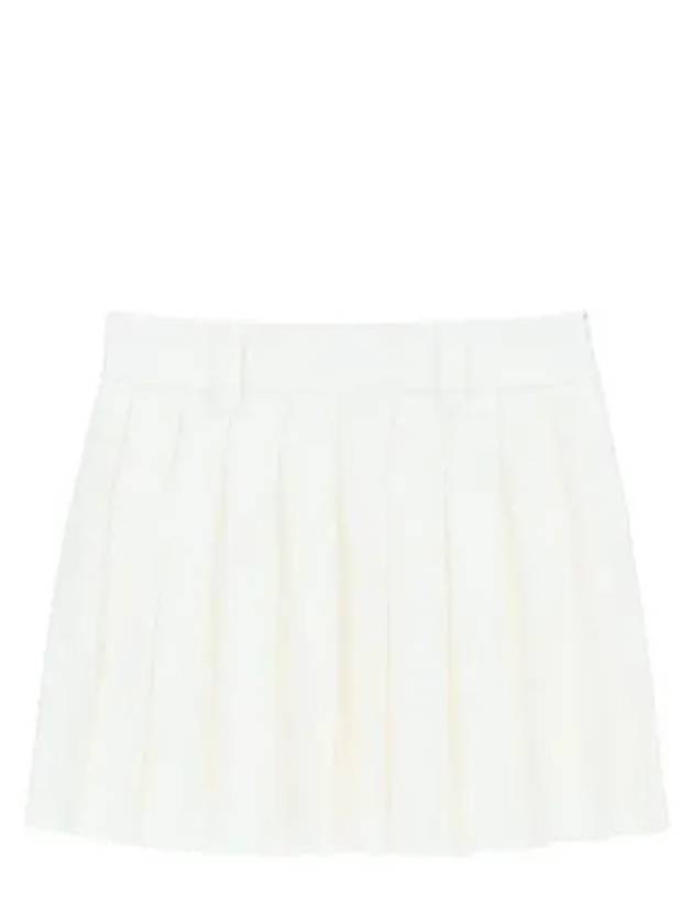 Mini Cotton Pleated Skirt White - MIU MIU - BALAAN 2