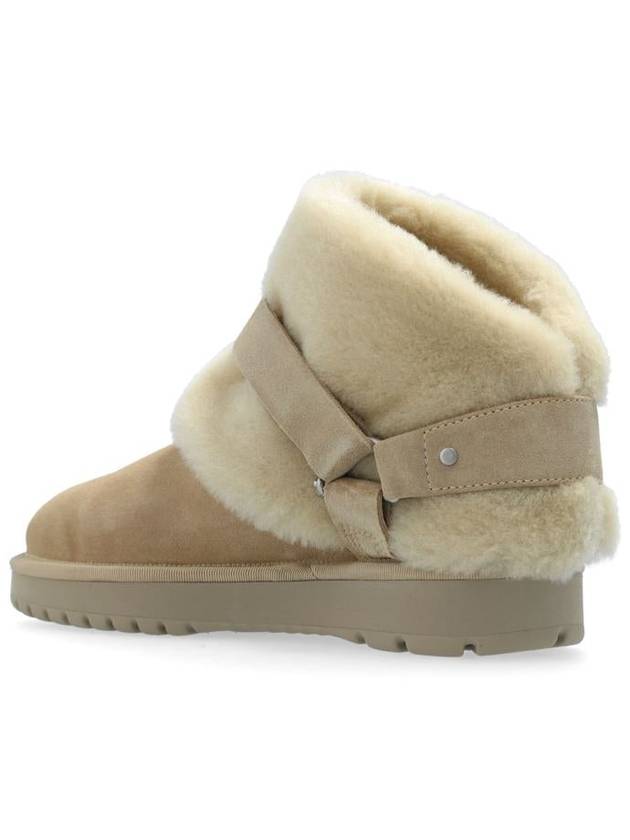 Suede Shearling Chubby Winter Boots Beige - BURBERRY - BALAAN 4