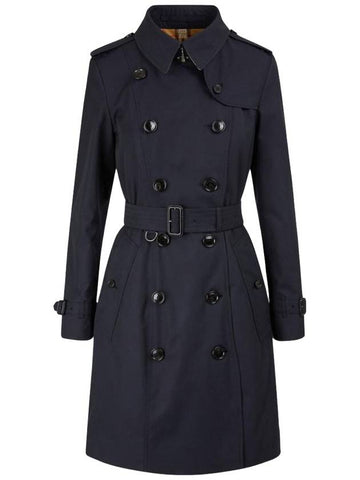 Women's Kensington Long Heritage Trench Coat Black - BURBERRY - BALAAN 1