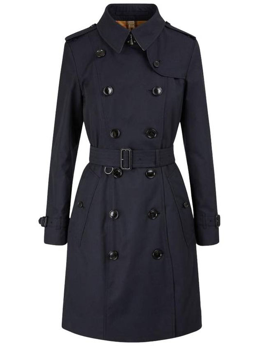 Women's Kensington Long Heritage Trench Coat Black - BURBERRY - BALAAN 1