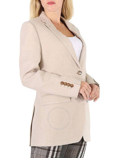 Burberry Ladies Loulou Oatmeal Single-Breasted Tailored Jacket, Brand Size 4 (US Size 2) - BURBERRY - BALAAN 2