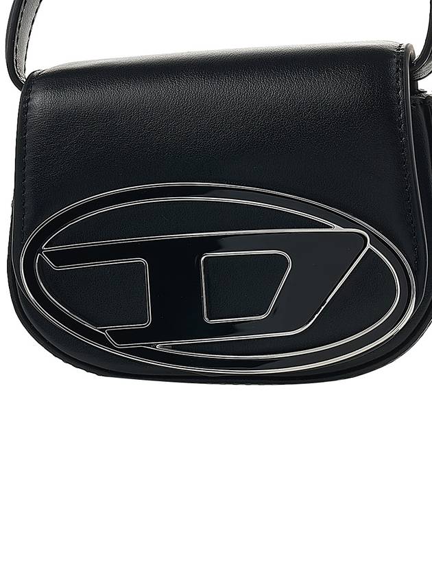 1DR Round Logo Leather Mini Shoulder Bag Black - DIESEL - BALAAN 7