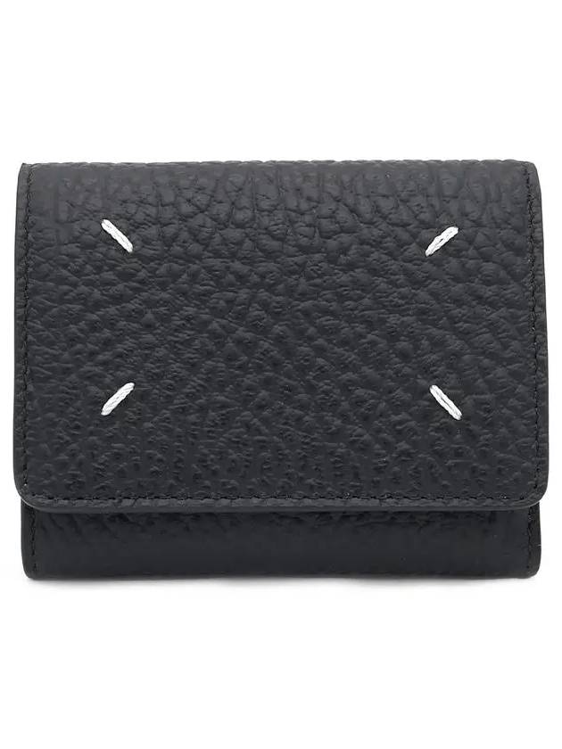 Zip Compact Tri-Fold Half Wallet Black - MAISON MARGIELA - BALAAN 3