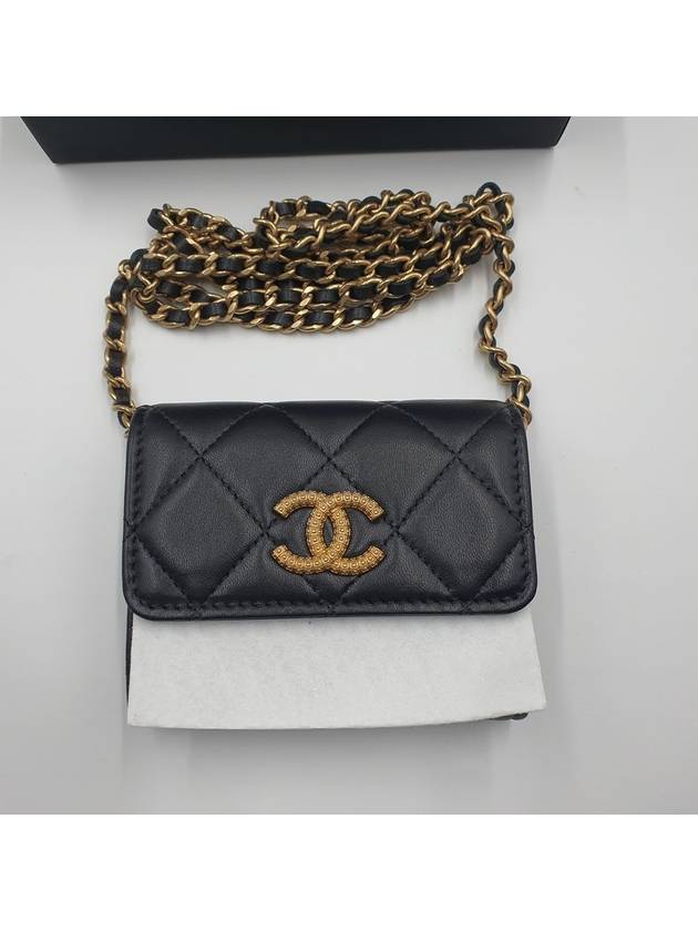 CC logo gold chain mini cross bag black - CHANEL - BALAAN 6