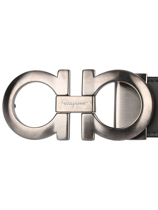 Gancini Reversible Adjustable Leather Belt Black Dark Brown - SALVATORE FERRAGAMO - BALAAN 6