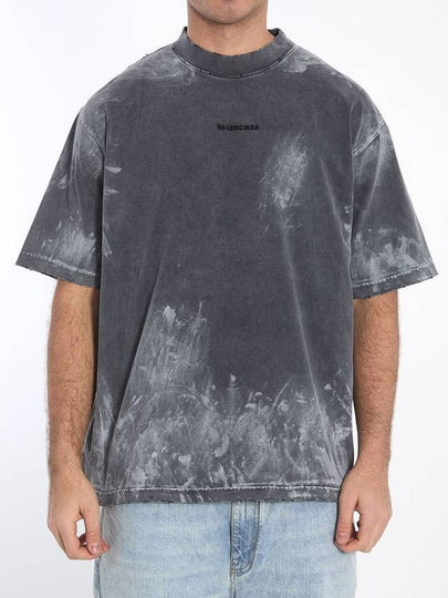 Men's Back Medium Fit Short Sleeve T-Shirt Grey - BALENCIAGA - BALAAN 2