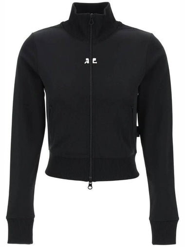 High-neck logo zip-up jacket black - COURREGES - BALAAN 1