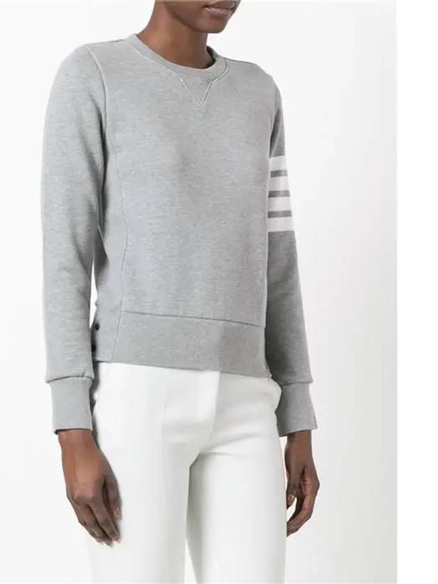 Engineered 4 Bar Stripe Loopback Jersey Knit Crewneck Sweatshirt Light Grey - THOM BROWNE - BALAAN 4