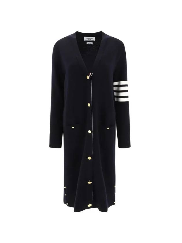 Milano Fine Merino Cardigan Navy - THOM BROWNE - BALAAN 1