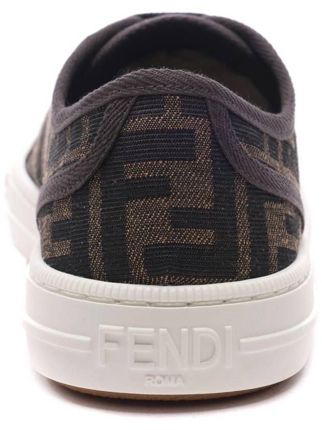 Domino FF Fabric Low Top Sneakers Brown - FENDI - BALAAN 5