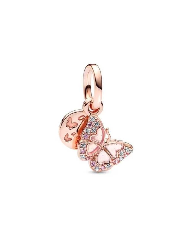 Butterfly Double Dangle Charm Rose Gold - PANDORA - BALAAN 1