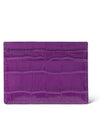 B Logo Crocodile Pattern Card Wallet Holder Purple - BURBERRY - BALAAN 2