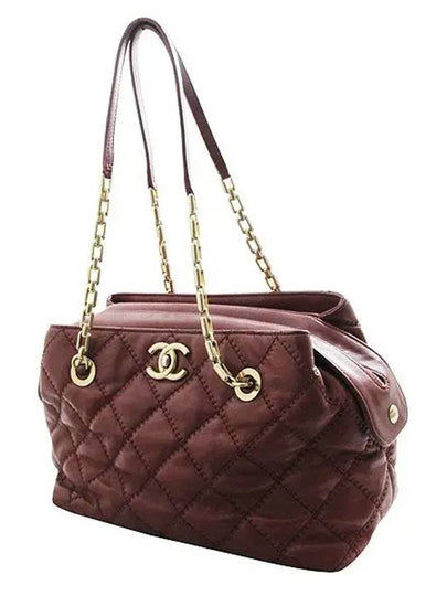 burgundy shoulder bag - CHANEL - BALAAN 2