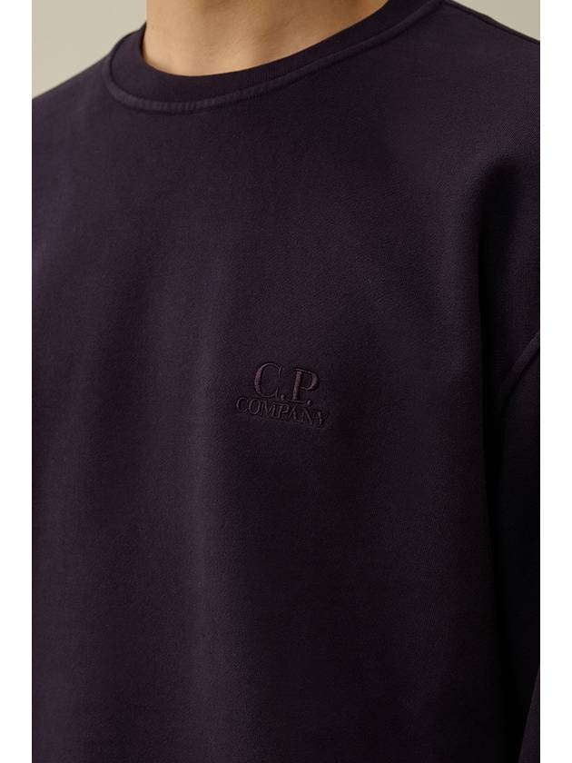 Embroidered Logo Cotton Sweatshirt Purple - CP COMPANY - BALAAN 3