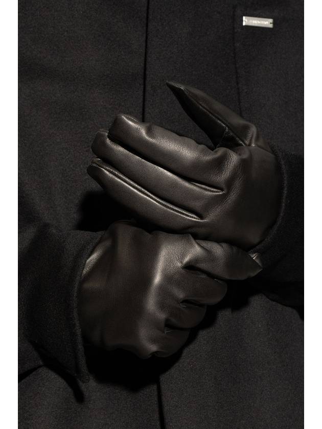 FERRAGAMO Leather Gloves, Men's, Black - SALVATORE FERRAGAMO - BALAAN 2