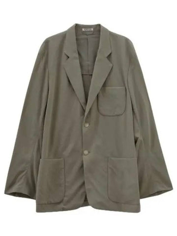 Twisted Wool Biyella Jacket Light Khaki Suit Blazer - AURALEE - BALAAN 1