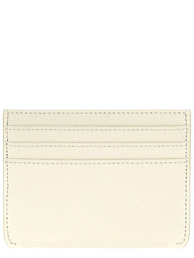 Embroidered Logo Leather Card Wallet White - MARNI - BALAAN 3